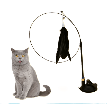 Katzen- Federstick mit Saugnapf
